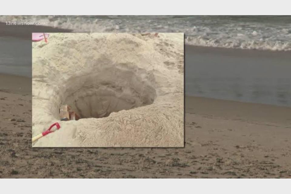 Deep beach holes are dangerous, Outer Banks town warns