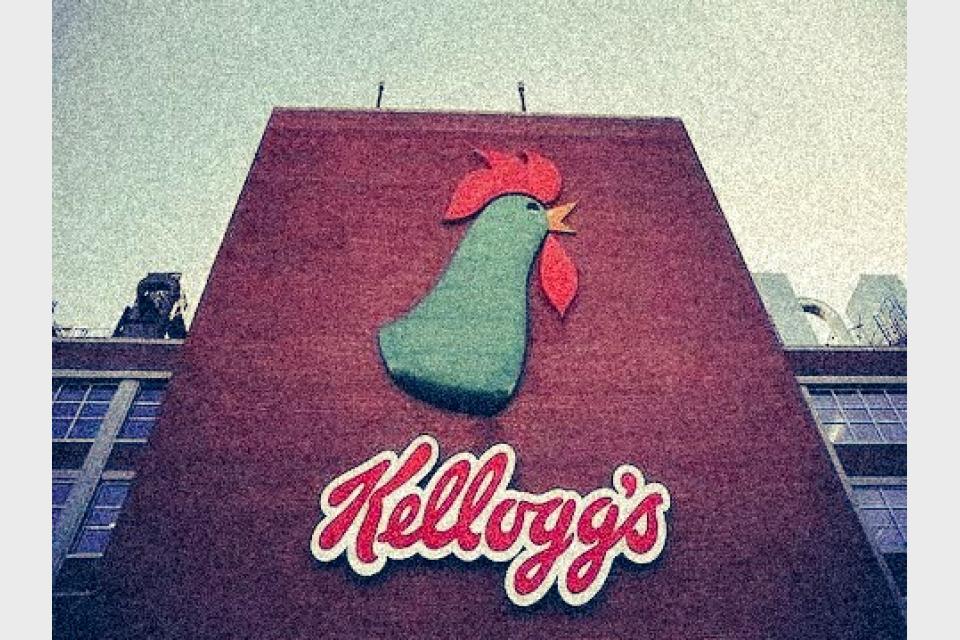 Kelloggs splits into 3- and that's how the flake crumbles.